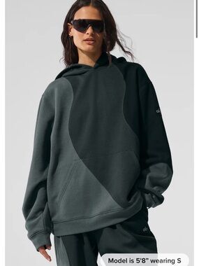 ALO Yoga Two-Tone Forest Green Hoodie